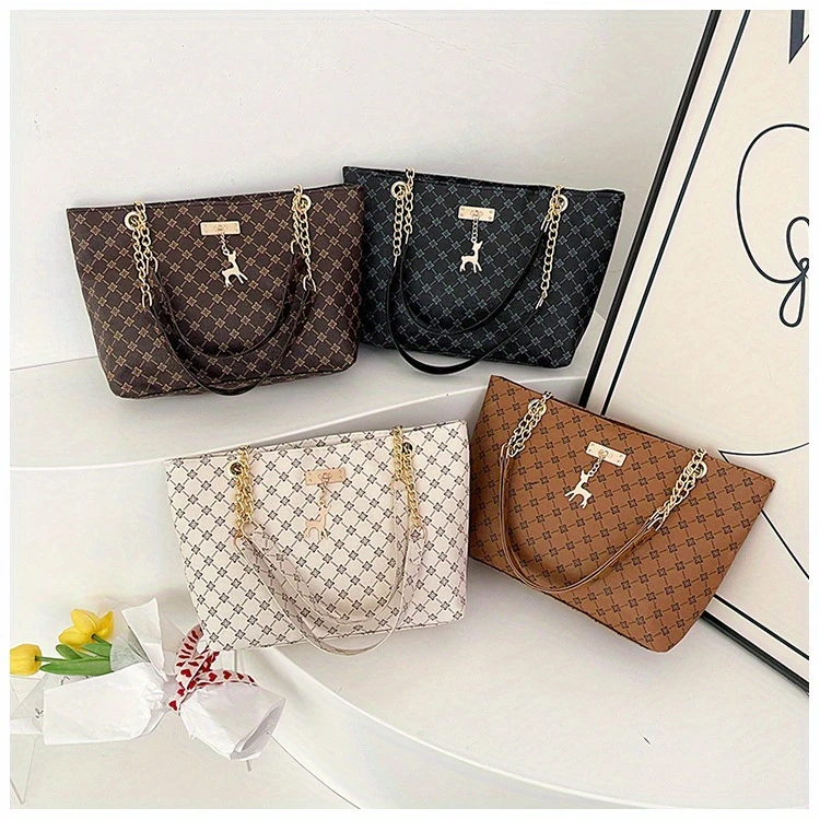 large capacity womens bag commuter retro stylish handbag shoulder bag niche tote bag details 0