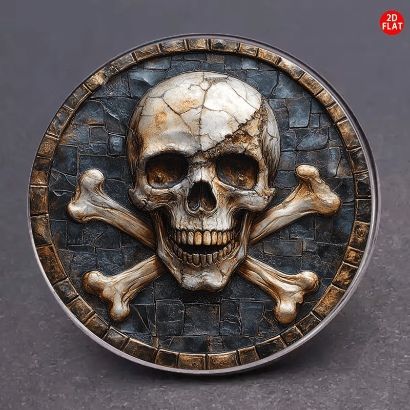 E-shop 2D FLAT 1 Stück Totenkopf Brosche, Innovatives Corsage Einzigartiges Kleidungsmarke, Sehr Gut Geeignet für , Kleidung, Ausschnitte und Hüte,