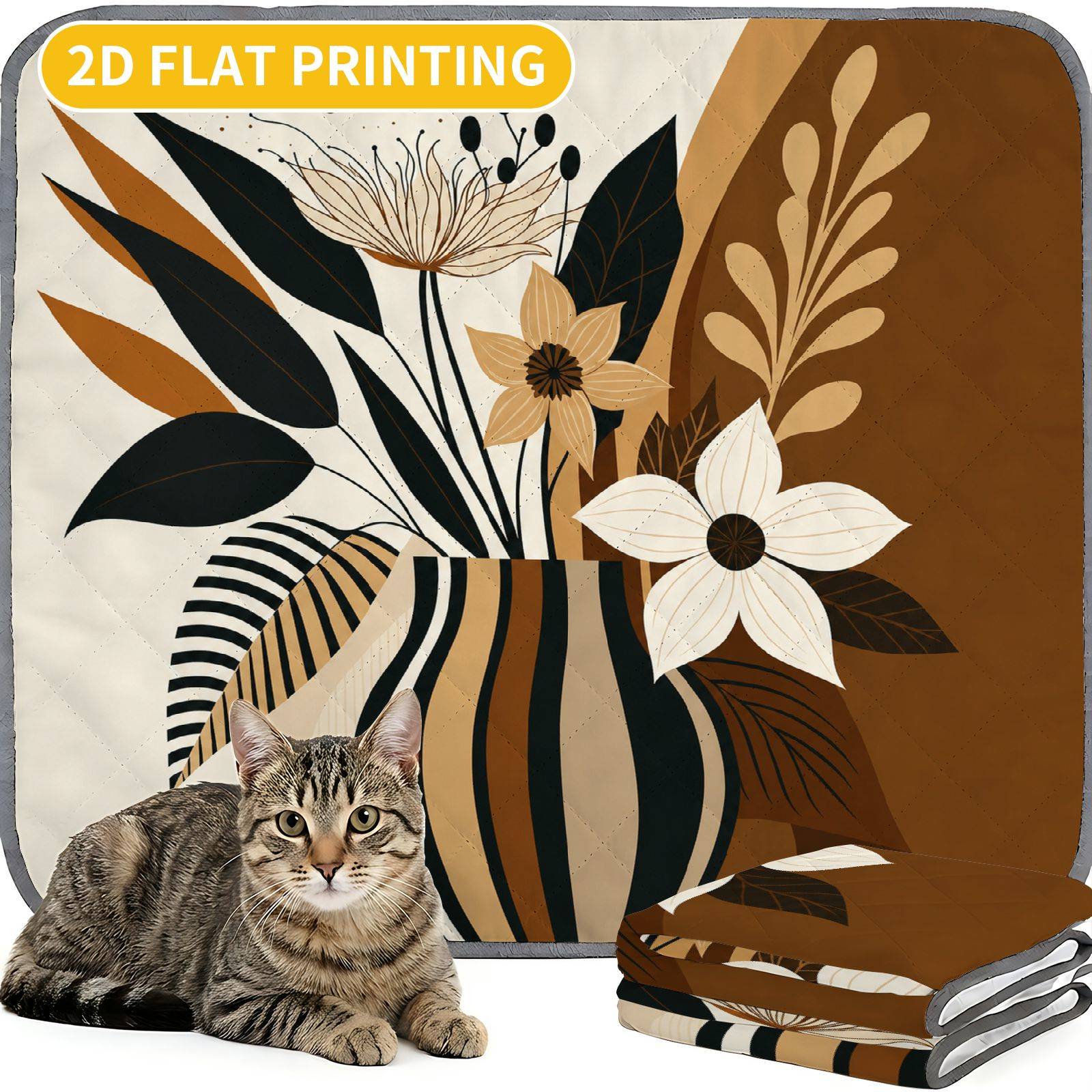 1pc floral vase abstract pet mat washable reusable floral vase abstract theme pet training pad indoor pet mat   durable easy clean furniture protector sofa mat multi purpose for travel