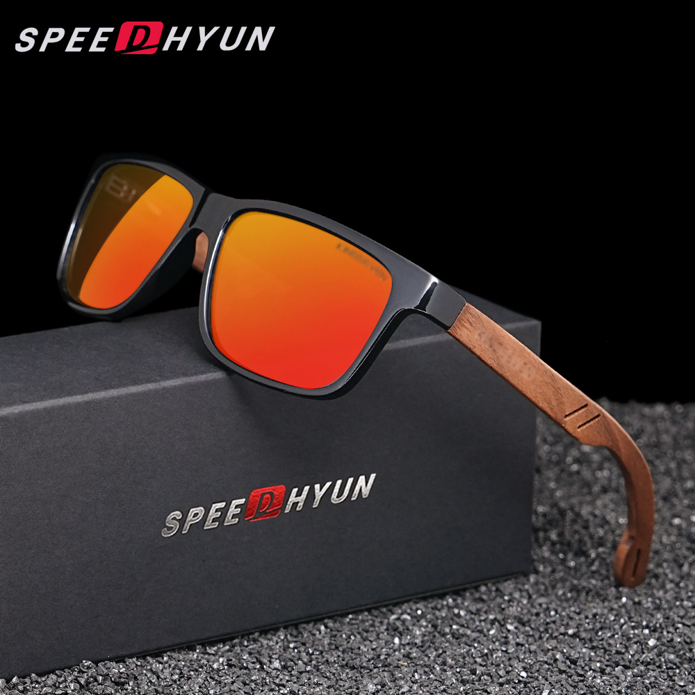 SPEEDHYUN Vintage Box Polarized Sunglasses Unisex