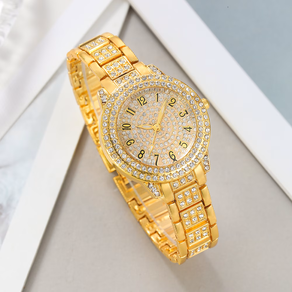 6pcs set watches for women set with 5pcs bracelet necklace earrings ring jewelry for women set elegant womens watches valentines day birthday christmas gifts for women reloj de mujer watches for women Product details 8
