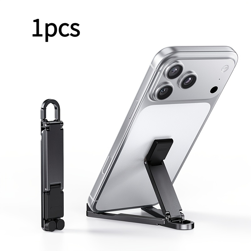 TEMU Soporte de teléfono plegable y mini portátil para llavero con clip de incorporado, soporte compacto y para viajes, compatible con smartphones de