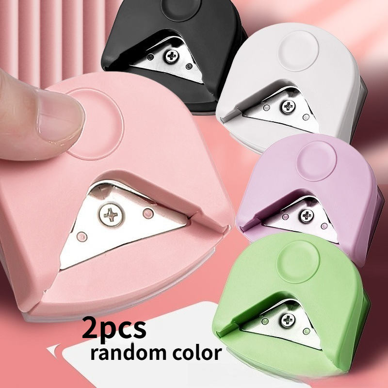 2pcs Corner - Right Angle Cutters With Plastic Sealing Film, For Cardboard, Paper, Photos, Cards - Corner Rounding, And Office Dual Use, Portable Edge Trimming Tool