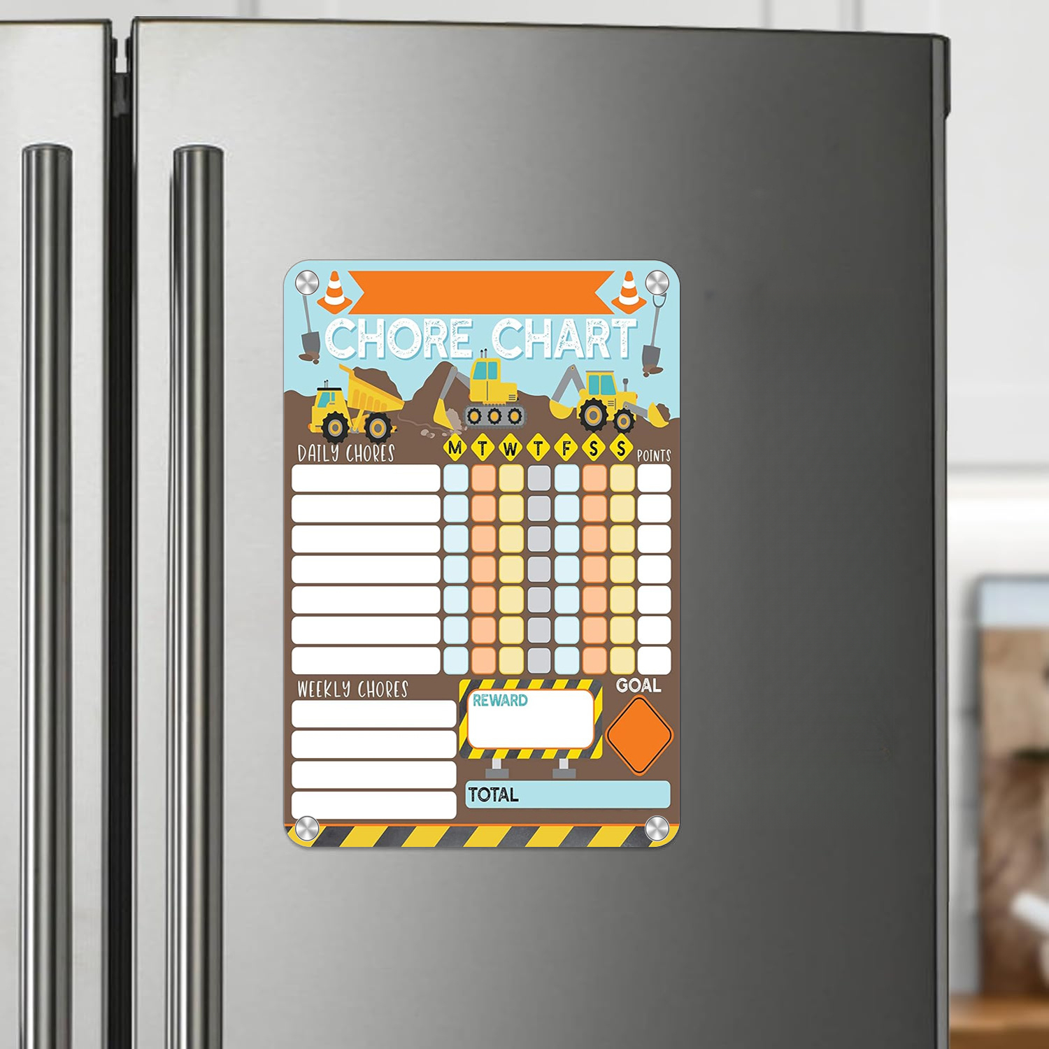 TEMU A Magnetic Dry-erase Whiteboard Calendar Planner With Weekly/daily Magnetic Boards, Suitable For Refrigerators, Chore Charts, Behavior Trackers,