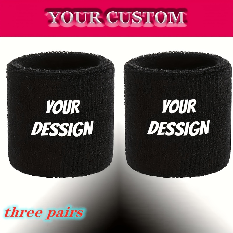 TEMU (customized) 3 Pairs, Personalized Wristbands For Outdoor Activities, Colorful Sweat-absorbing Towel Wristbands