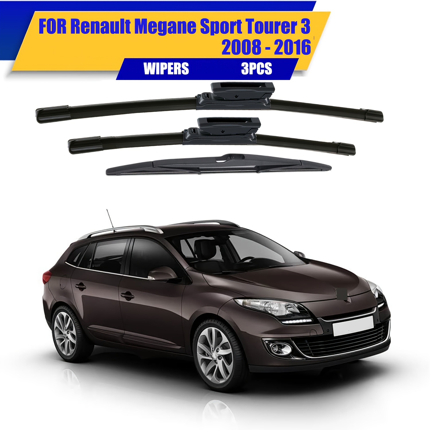 TEMU For Renault Megane Sport 3 2008-2016 Windshield Wiper Blades Replacement, 24