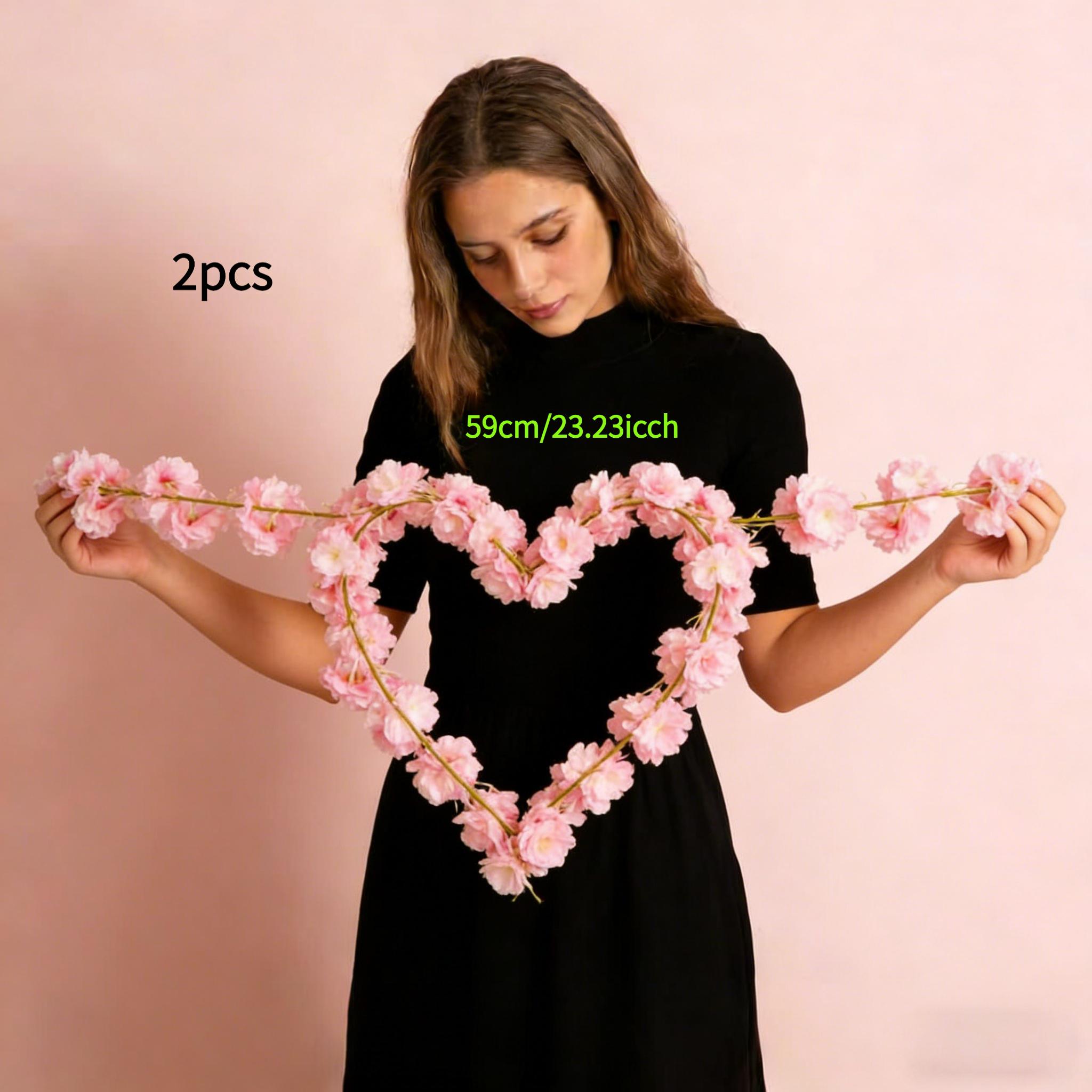 2pcs Cherry Vine , Nordic-style Kawaii Indoor Decoration Cherry Party Garland. Suitable For Spring Decoration, Wedding Arch, Artificial Cherry Vine Garland - With Realistic Flowers And Foliage