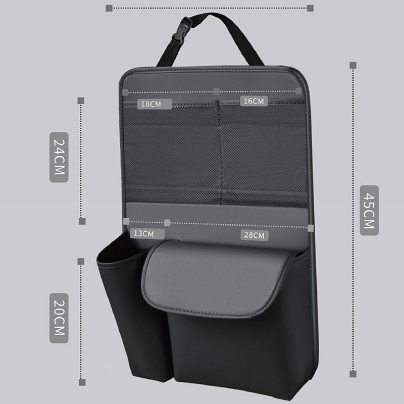TEMU A Car Storage Bag Suitable For All Vehicle Types, Made From High-quality Synthetic Pu Leather, Featuring 4 Storage Compartments, Designed In A