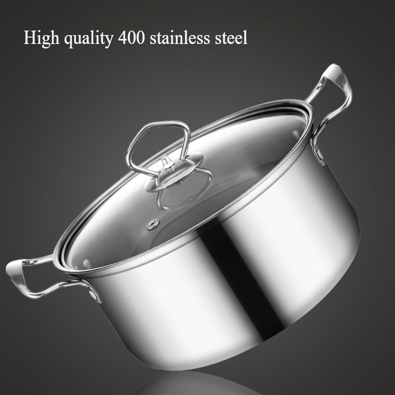 12pcs high quality 400 stainless steel pot set practical pot set household pot set thickened   pot set induction cookers and gas stoves   used details 7