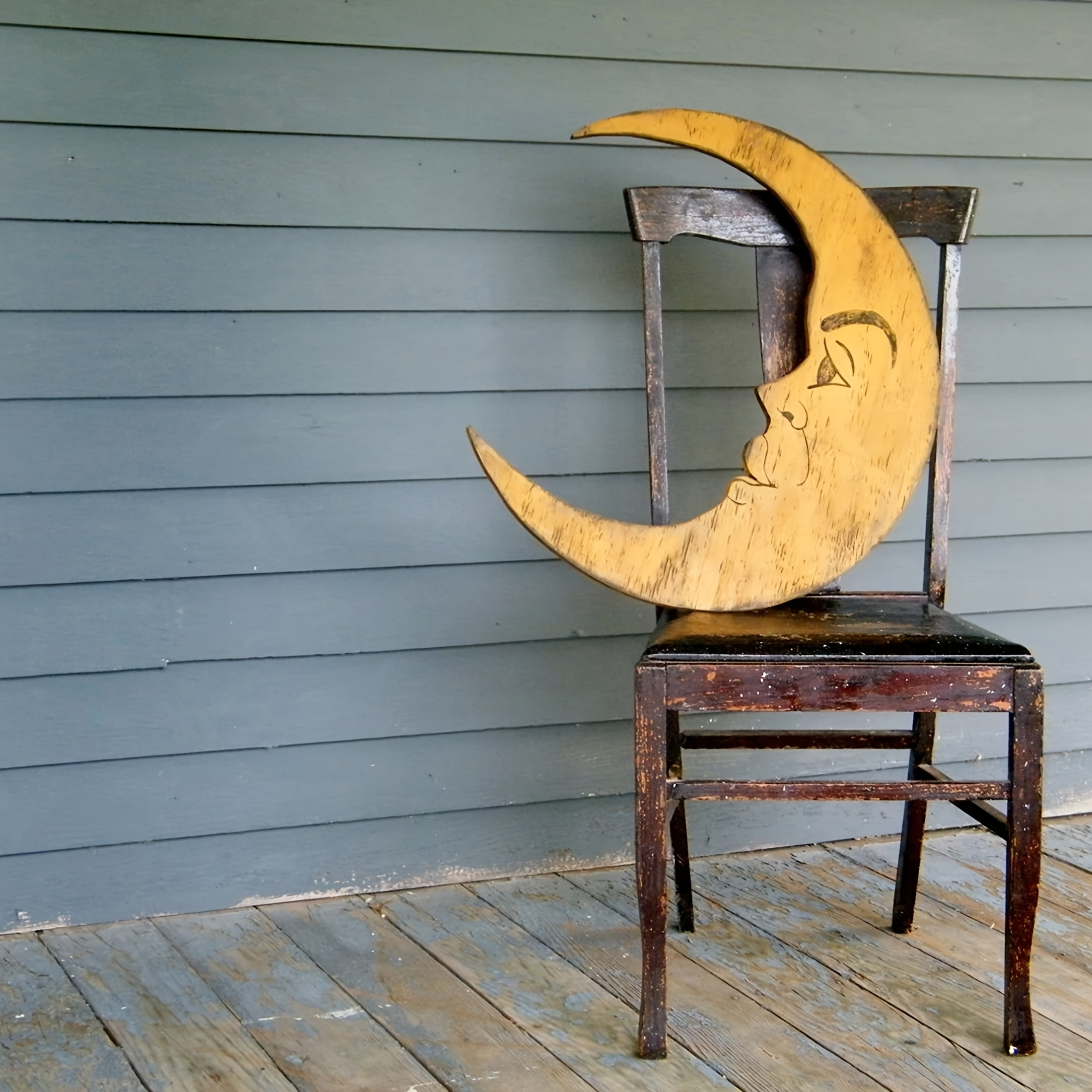   and stars wall art large wooden hanging decor with cartoonish   and stars     room or halloween theme moon decor