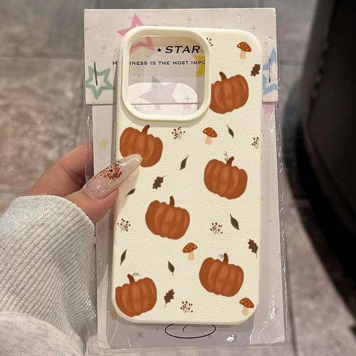 phone case pumpkin mushroom tpu case for iphone 17 pro 14 15 plus 15 13 pro 12 11 stylish shockproof high quality protective cover