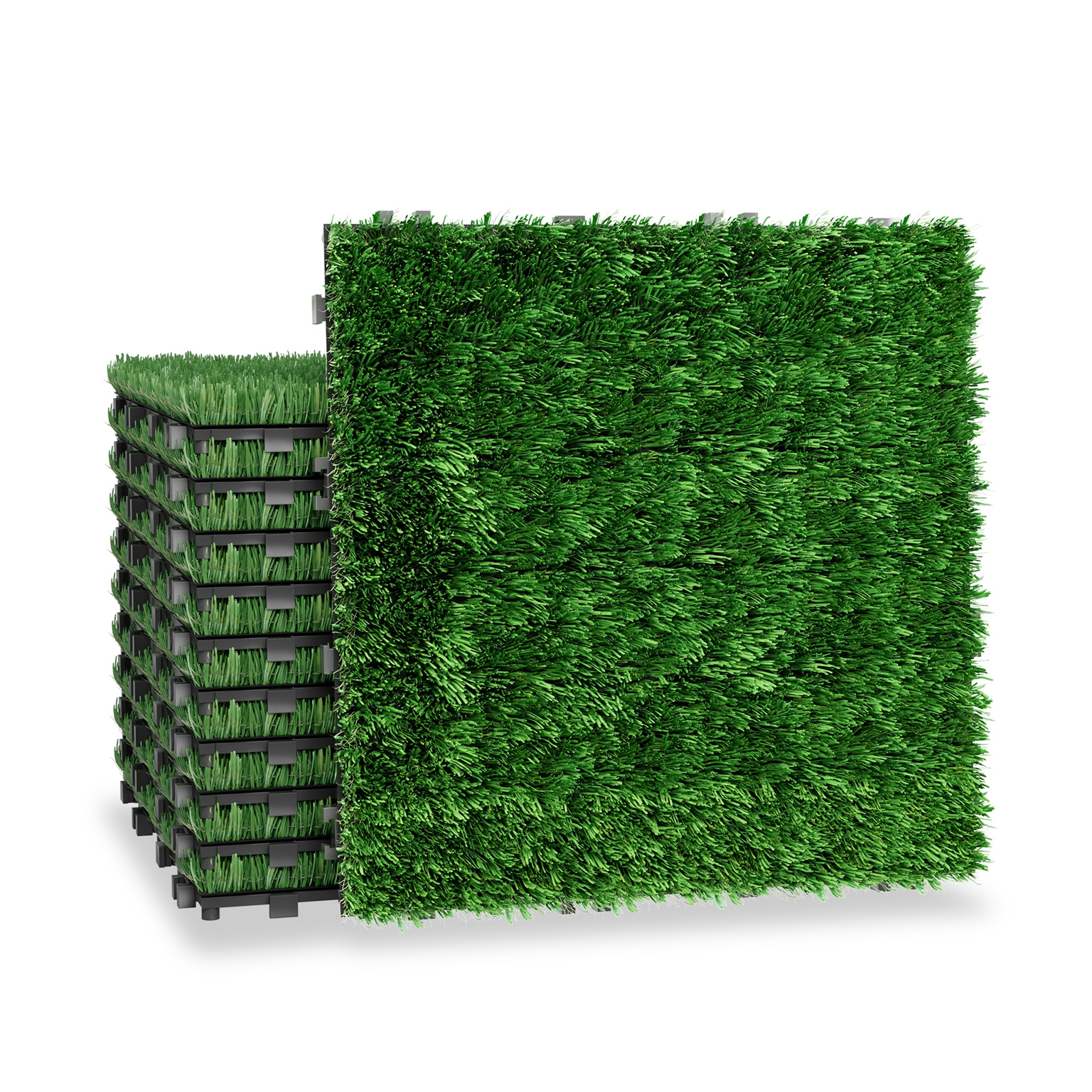 Kunstrasen 11 Stück Grasmatte 0,9 M² Rasenteppich Rollrasen Grasfliese  Rasen Für Balkon Garten Kunststoff * 30 X 30 Cm Wetterfest Mit  Drainagefunktion, image size:1536x1536