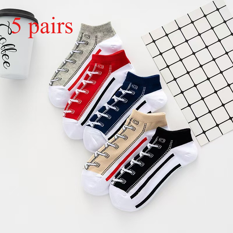 TEMU 5 Pairs Random Pack Men' & Women' Casual Sports Short Socks - Solid Color Unisex Couple Socks Suitable For College Dorms, Gym, Casual Attire,