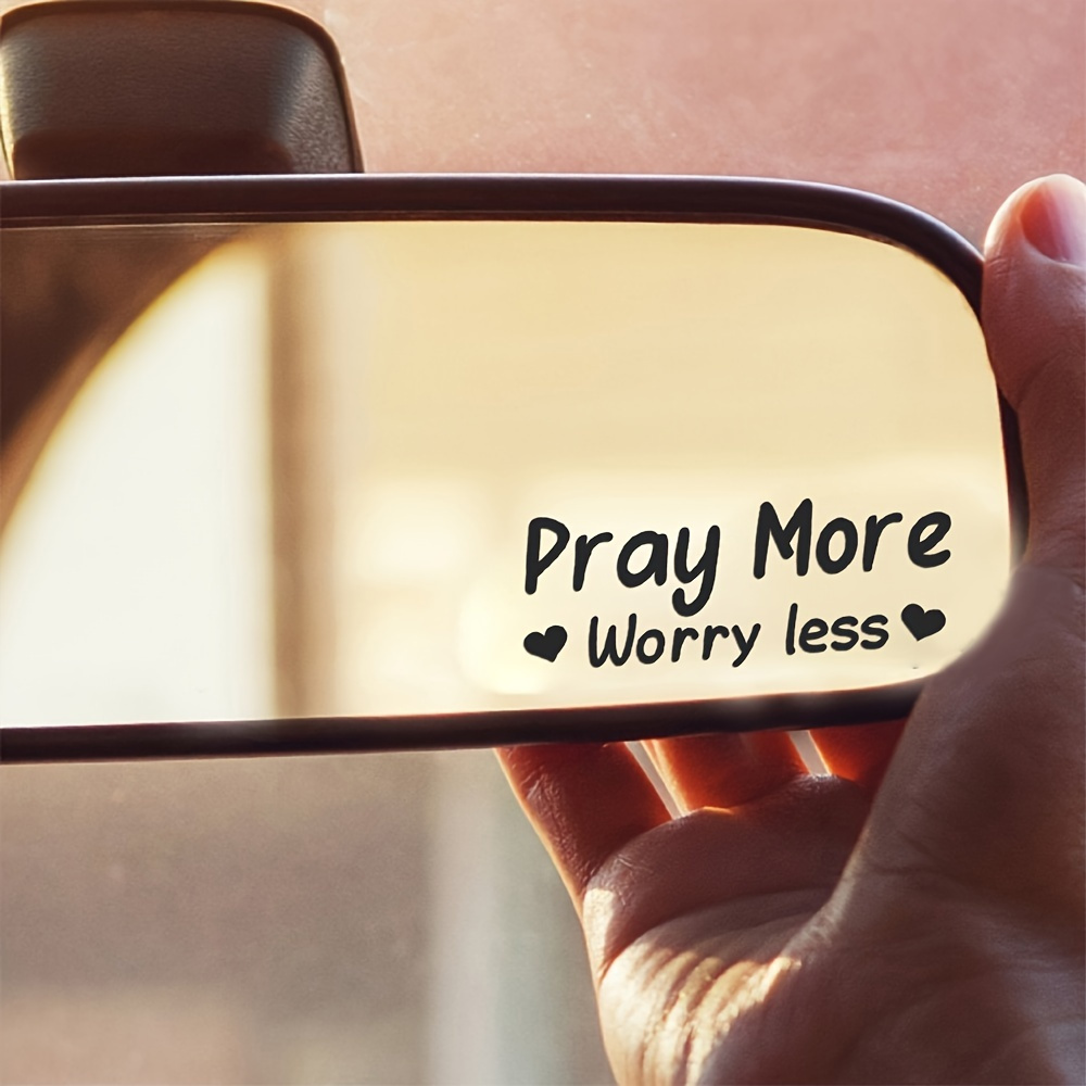 

Pray More Vinyl Decal - Self-adhesive Irregular Shape Sticker For Mirror, Window & Home Decor | Theme Graphic With Single Use