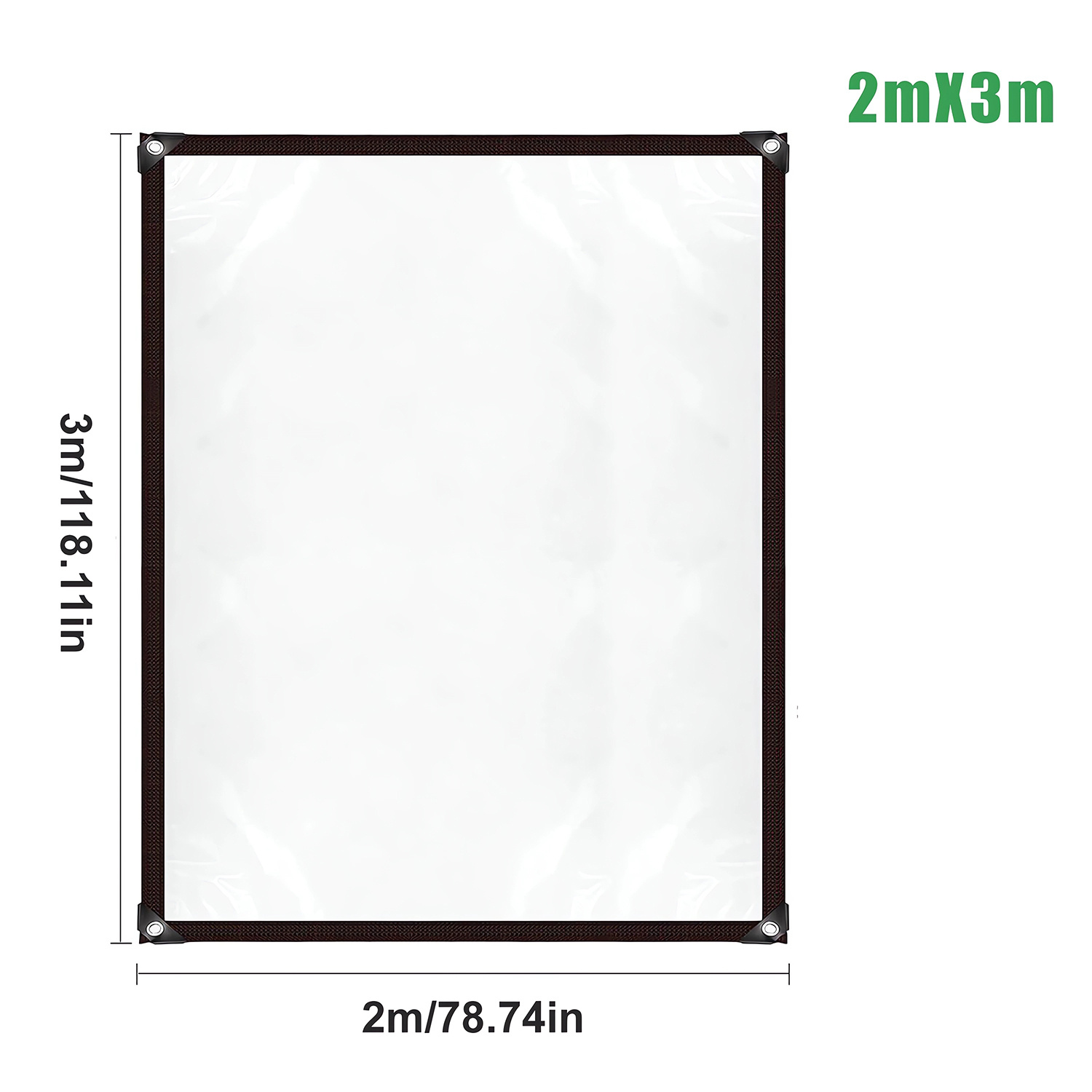 Image of Pe Waterproof Flat Perforated Curtains With Reinforced Edges, Windproof And Rainproof Transparent Plastic Tarpaulin, Used For Gardens, Furniture, Swimming Pools, Cars, Boats