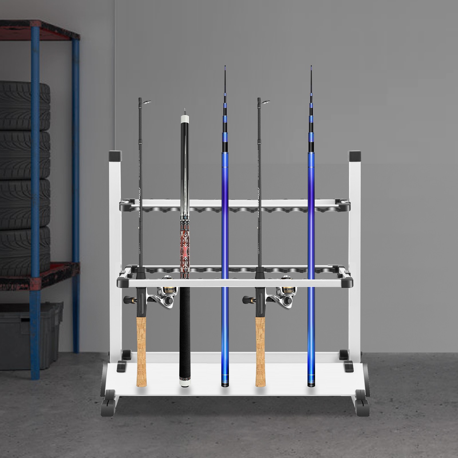 Image of Fishing Rod Stand Fishing Rod Holder Capacity 24pcs All Types Of Fishing Rods And Combos Fishing Rod Racks Fishing Pole Holders Floor Storage
