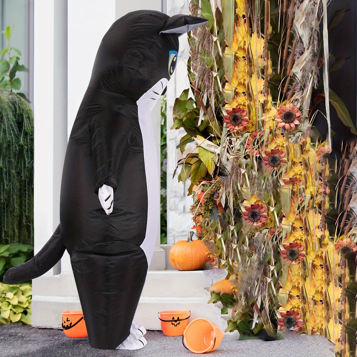 Black Cat Dress Up As A Cat For Halloween Inflatable Cat Costume
