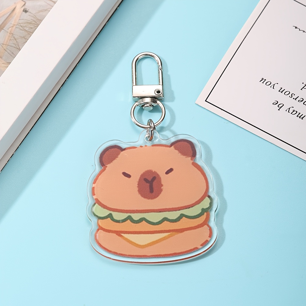 TEMU 2d Flat, [2d Flat] Capybara Acrylic Keychain, Cute Bag Decoration, Backpack Pendant, Keyring, Gift For , 2d Flat