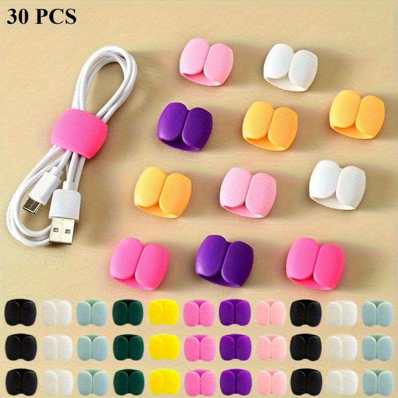 30pcs multi functional cable organizer clips durable plastic anti   solution for charging cables headphones earbuds   management cable ties cable organizer for phone multifunctional organizer protective   sturdy clip construction