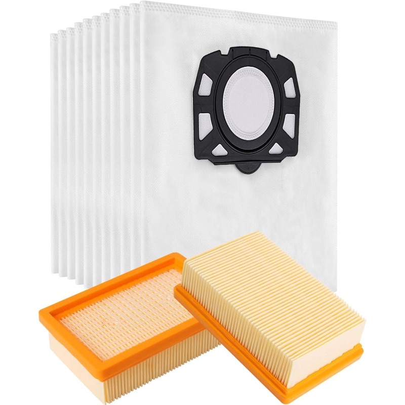 TEMU 10 Sacchetti per aspirapolvere e 2 Filtri di ricambio per WD4 WD5 WD6 WD5P WD6P MV4 MV5 MV6, Set di filtri KFI 4410 Filter (2.863-005.0) e