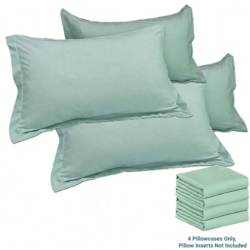 TEMU 4-pack Standard Pillowcases, Lightweight Pillow Protectors, Comfortable Breathable Envelope Closure, Hotel-grade Pillow Covers, Durable& ,