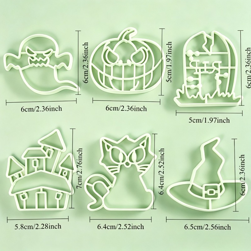 TEMU 6 pezzi Stampini per Pasta Modellabile di Halloween a Forma di Zucca e Gatto, Stampi per Pasta Polimerica per Decorazioni Fai da Te, Strumenti