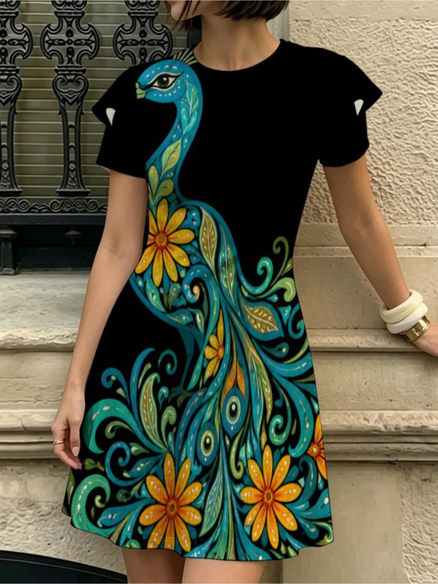 peacock dresses sold on Temu United States