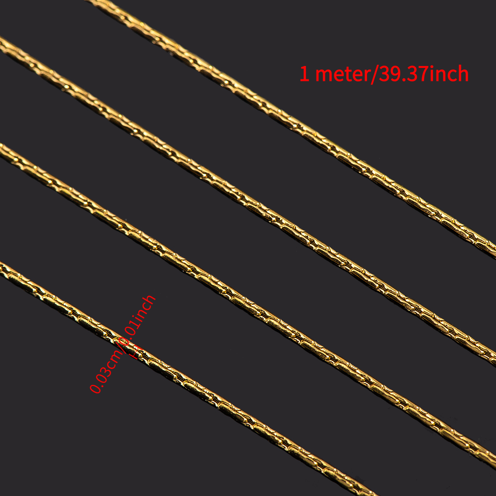 TEMU 1 Metro Cadena Redonda Vertical Cruz Chapada en Oro de Acero Inoxidable 304, Diámetro de Cable 0.3/0.4/0.5Mm Cadena Delgada, Utilizada para