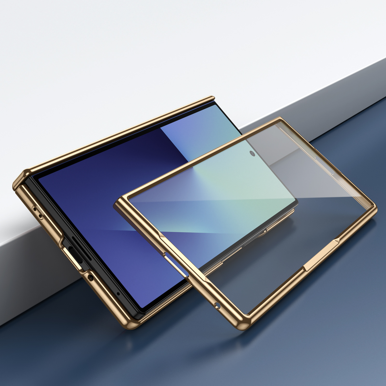 Coque de téléphone - Coque de téléphone TPU tout-en-un avec protection de charnière, convient pour Samsung Z Fold7 Fold6 Fold5 Fold4 Fold3, coque de téléphone pliante d'affaires, &Cadeau pour papa&Cadeau pour papa&Accessoires de téléphone portable