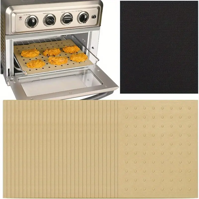100pcs unbleached air fryer parchment paper liners 11x9 inch perforated rectangular disposable baking sheets for cuisinart black decker non heat distribution kitchen restaurant use air fryer accessories oven liner perforated design nonstick surface home bakers Product details 0