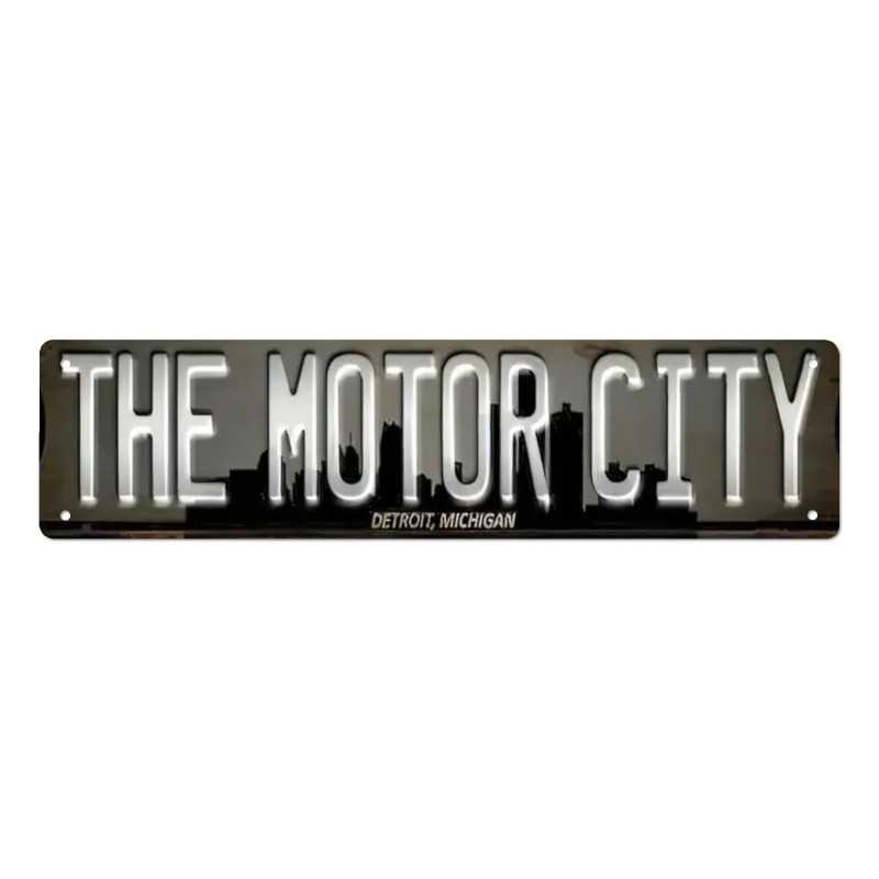 

1pc Aluminum Tin "the City , " - Multipurpose Hanging Decor For , Bar, , - , Dustproof - 15.7x3.9