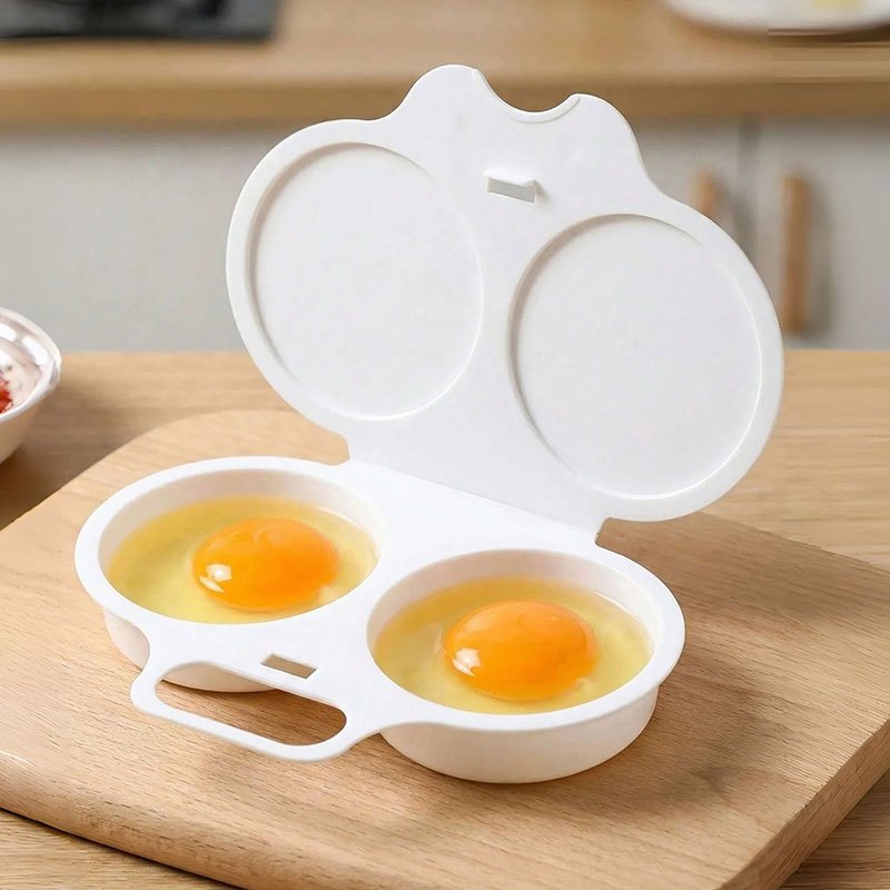 Microwave Steaming Egg Box, Double Compartment