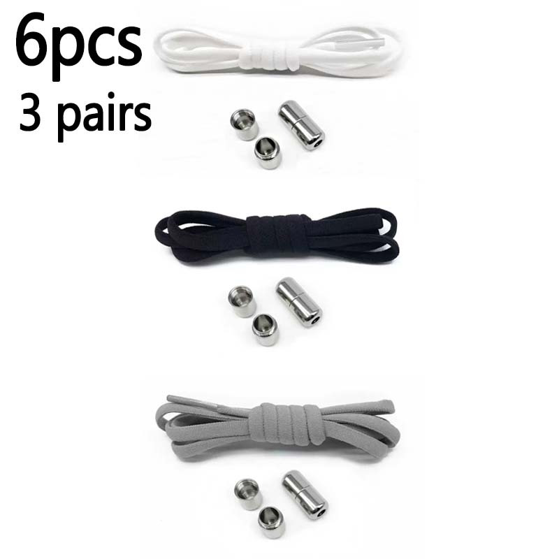 TEMU 6 pièces/3 paires de lacets élastiques à , lacets classiques et tendance, adaptés aux baskets et chaussures de sport, cadeau de Noël