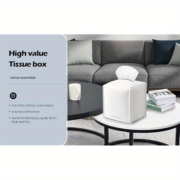 2-pack modern pu leather tissue box holder with high quality & dustproof design - beige square storage cover with golden-tone hardware, foldable & easy-clean for bathroom, office, car, nightstand, outdoor - fits   boxes, decorative organizer (compatible with standard tissues) - ideal for home, camping, or travel - durable & stylish pu leather construction - double beige color scheme Product details 0