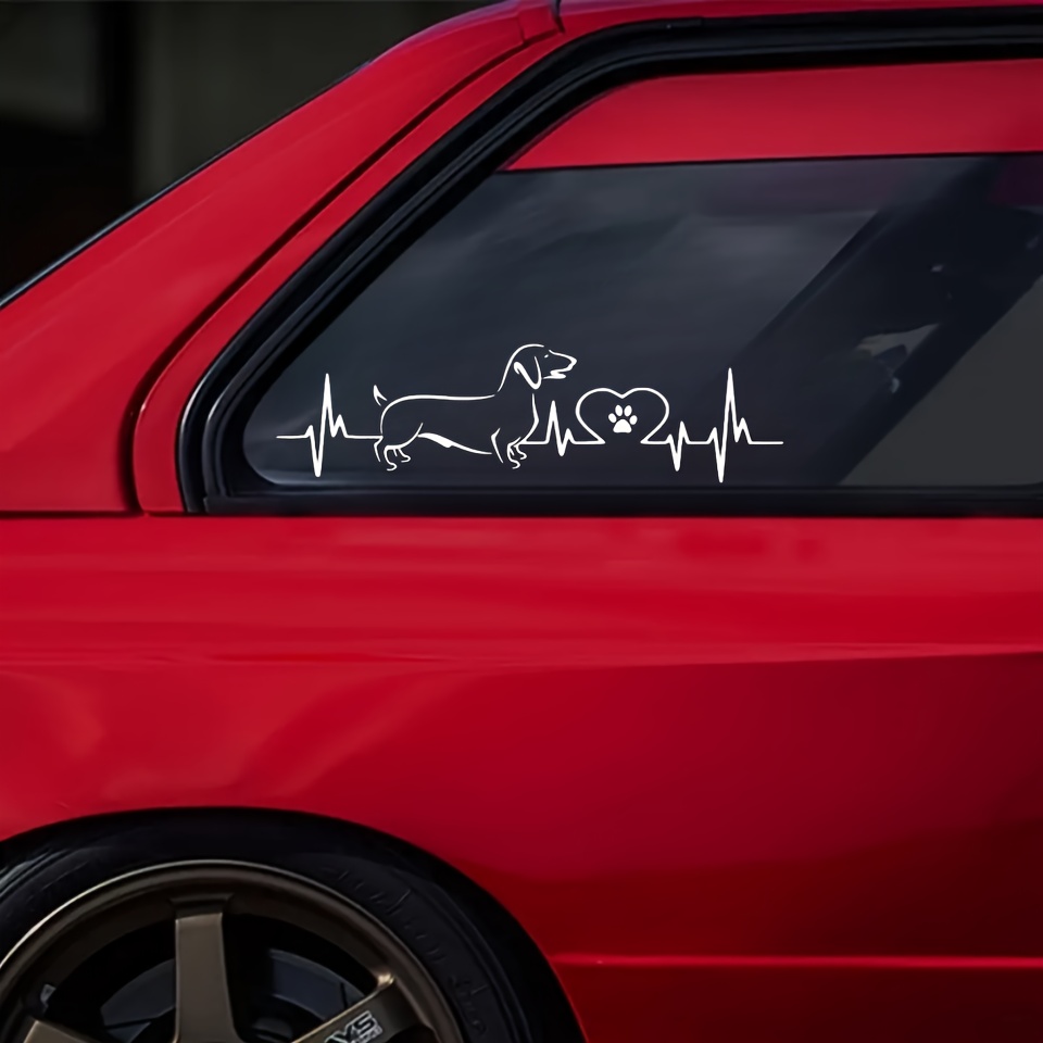 (upgraded Version, Waterproof And ) Dachshund Paw Heartbeat Vinyl Die-cut Sticker