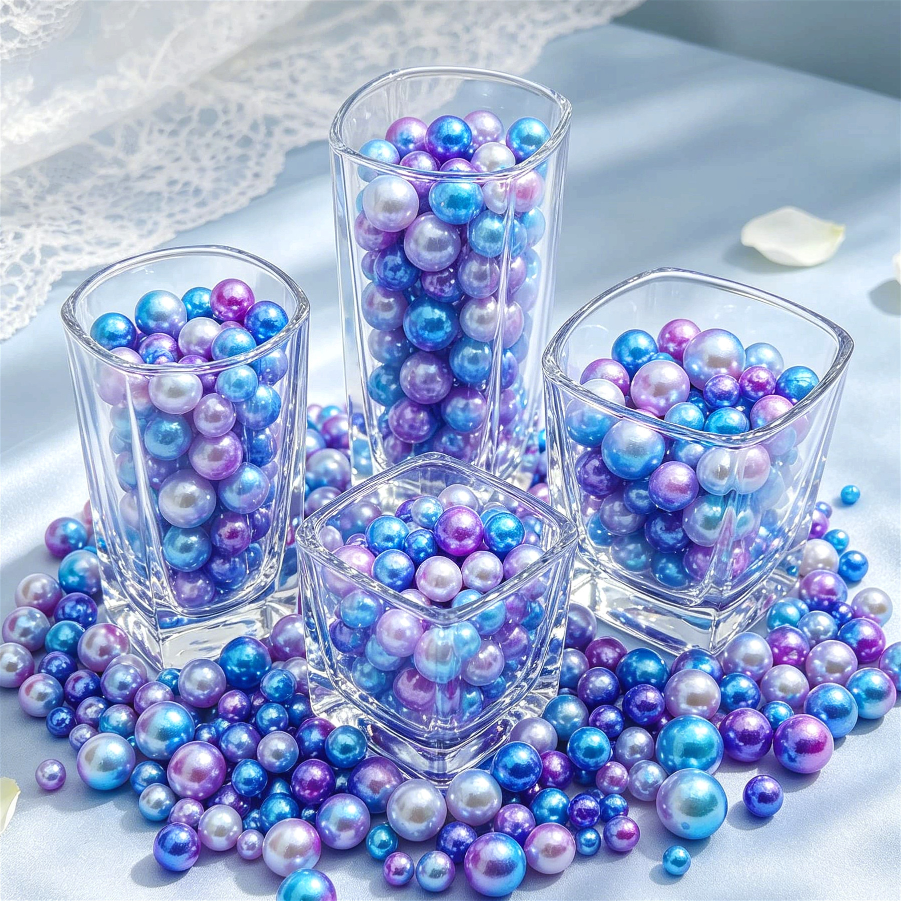 TEMU 1169pcs, High Pearls Beads For Vase Fillers, Crafts, Polished Pearl Beads, Home Decor, Wedding Decor, Table Scatters, Floating Candles Accents,
