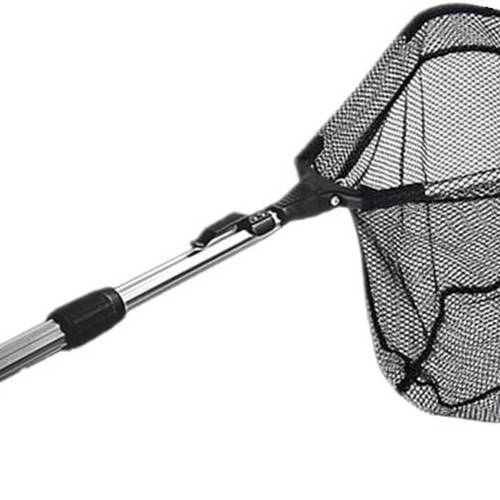 Heavy-Duty Collapsible Fishing Landing Net with Telescoping Aluminum Handle ( ) - 22 Weight Capacity, PE Mesh & Non-Absorbent , Portable Retractable Design for Saltwater/Freshwater Fishing, Pike, Trout, Salmon