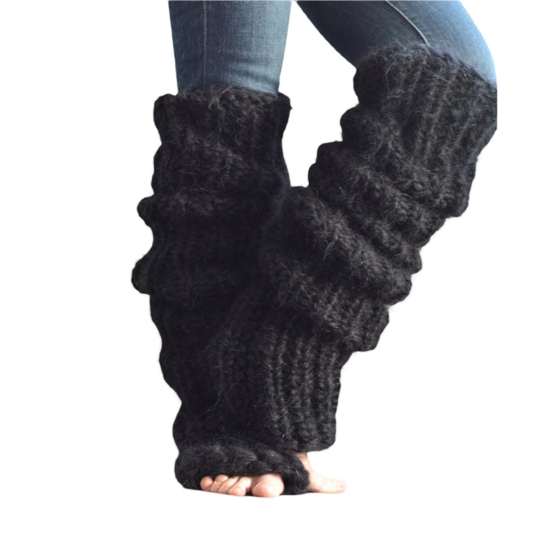 

1 Paire d'élégants chauffe-jambes en de style Y2K pour femmes - % acrylique, couleur unie, chaussettes confortables jusqu'aux genoux, lavables à