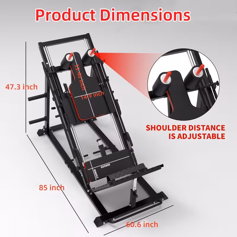 leg press squat machine adjustable leg machine lower body special leg machine squat leg press combo with 11 13 shoulder width 3 level safety stops calf block for home gyms Product details 2