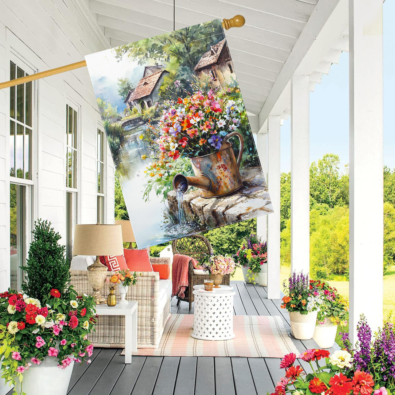 

Welcome To Spring" -themed Garden Flag - 28x40 Inches, Double-sided, Polyester, Outdoor Decor & Lawn Display, Decoration, Flag Only