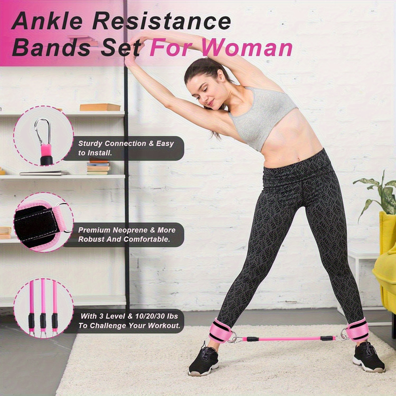 [Fitness Resistance Bands Set] Upgraded Full-Body Fitness Resistance Bands, 150 Lbs Exercise Bands, Women's Resistance Band Set With Handles, Leg And Ankle Straps For Yoga, Pilates, And Body Shaping