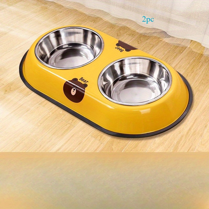 Customizable Engraved Stainless Steel Double Bowl for Dogs and Cats