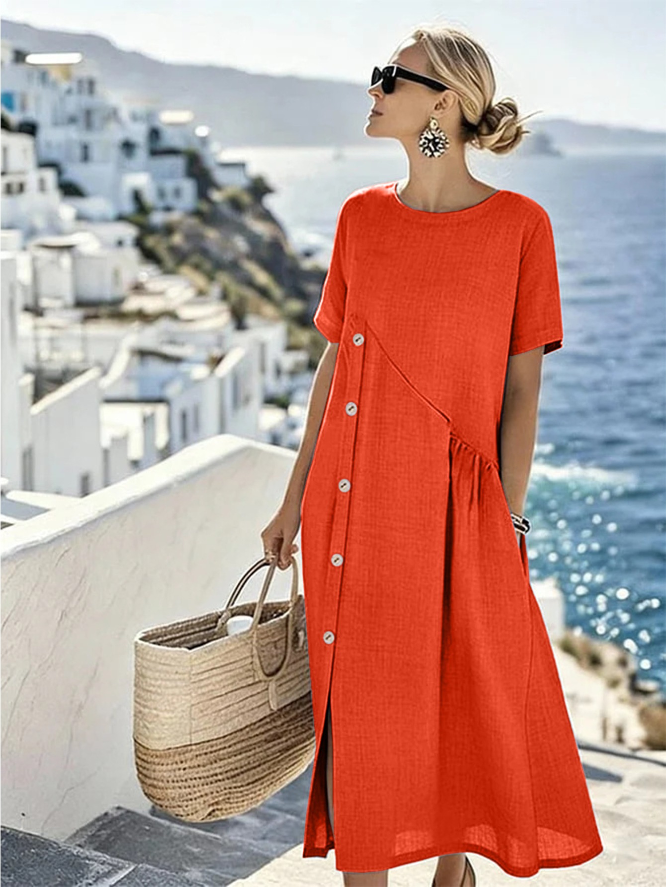 cotton dresses for summer sold on Temu United States