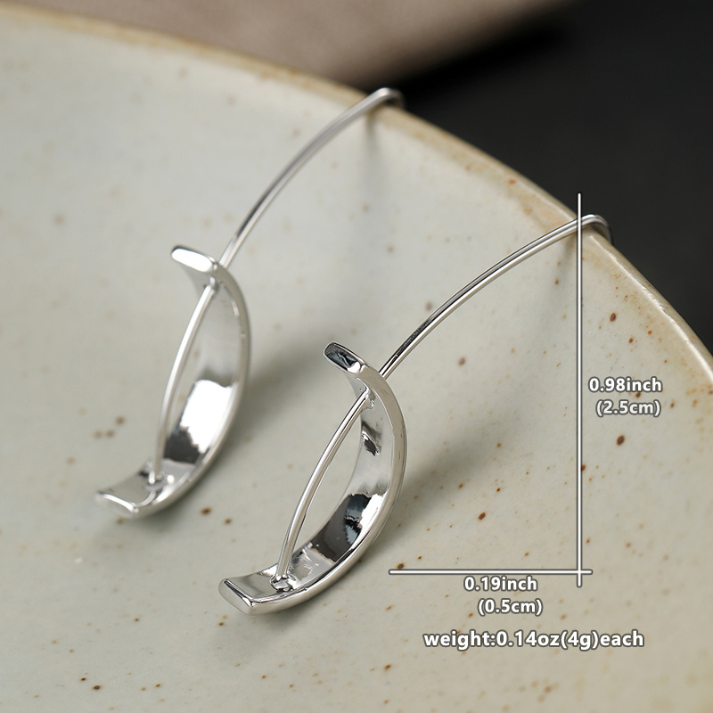 Retro Silver Long Geometric T-shaped Pendant Earrings