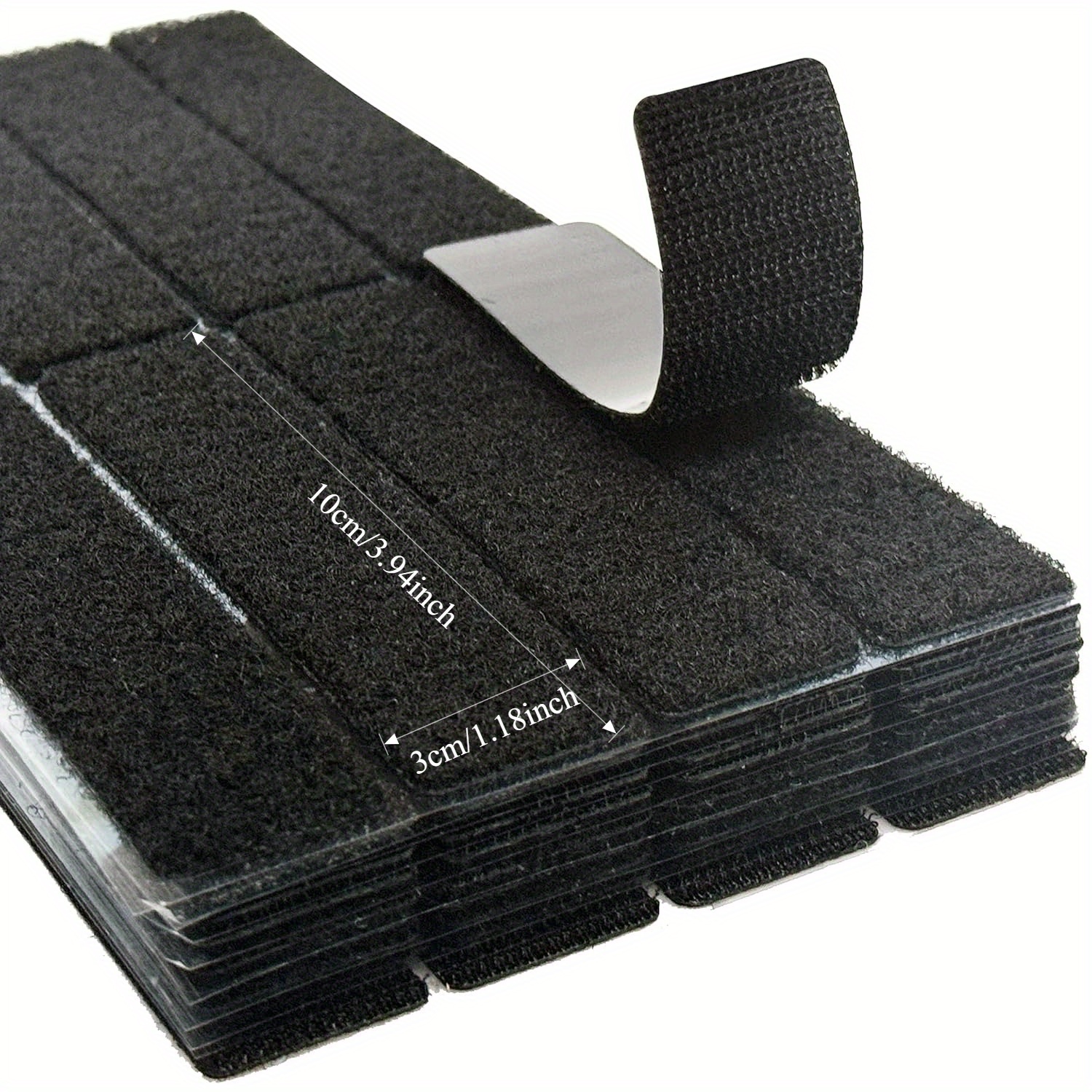 16pcs(8 Sets) Strips With Adhesive For Fabric, Stick On For Fabric, No Sew Sticky Back For Clothes, Curtains - Heavy Duty Double Sided Hem Tape Fasteners, No Sewing , Black