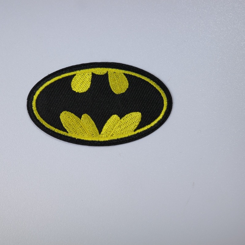 TEMU Wb Warner . Classic Batman Themed Embroidered Patch, Featuring Iconic Black And Scheme, Patch Overall Elliptical Design, Suitable For Decorating