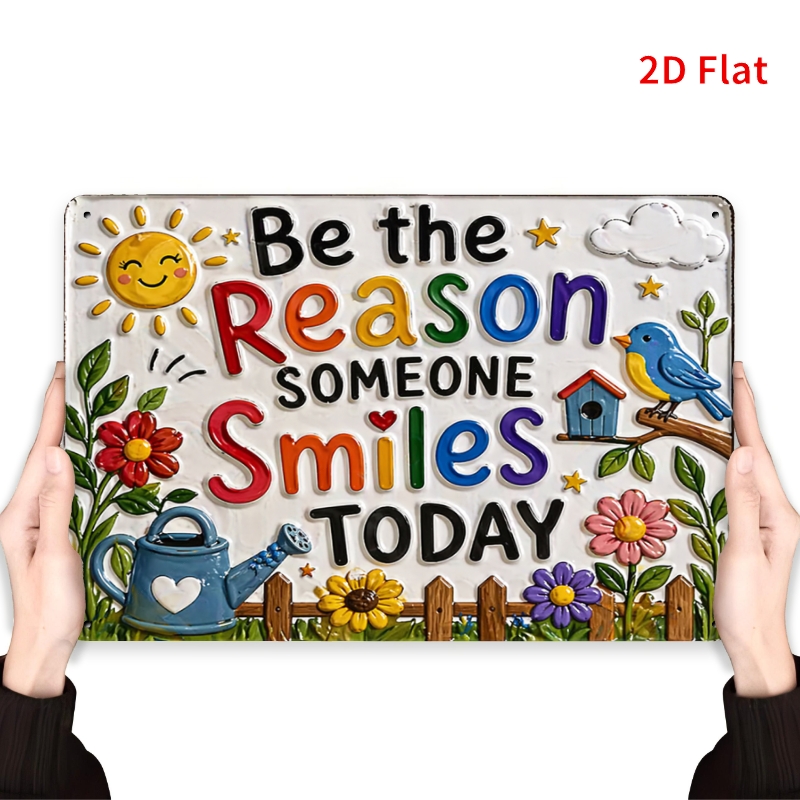 TEMU 2d Flat - Decorative Sign 2d Flat - [2dflat], 1pc 30x20cm- Today Tin Sign, Colorful Inspirational Wall Decor, Vintage Kids Room Metal Sign
