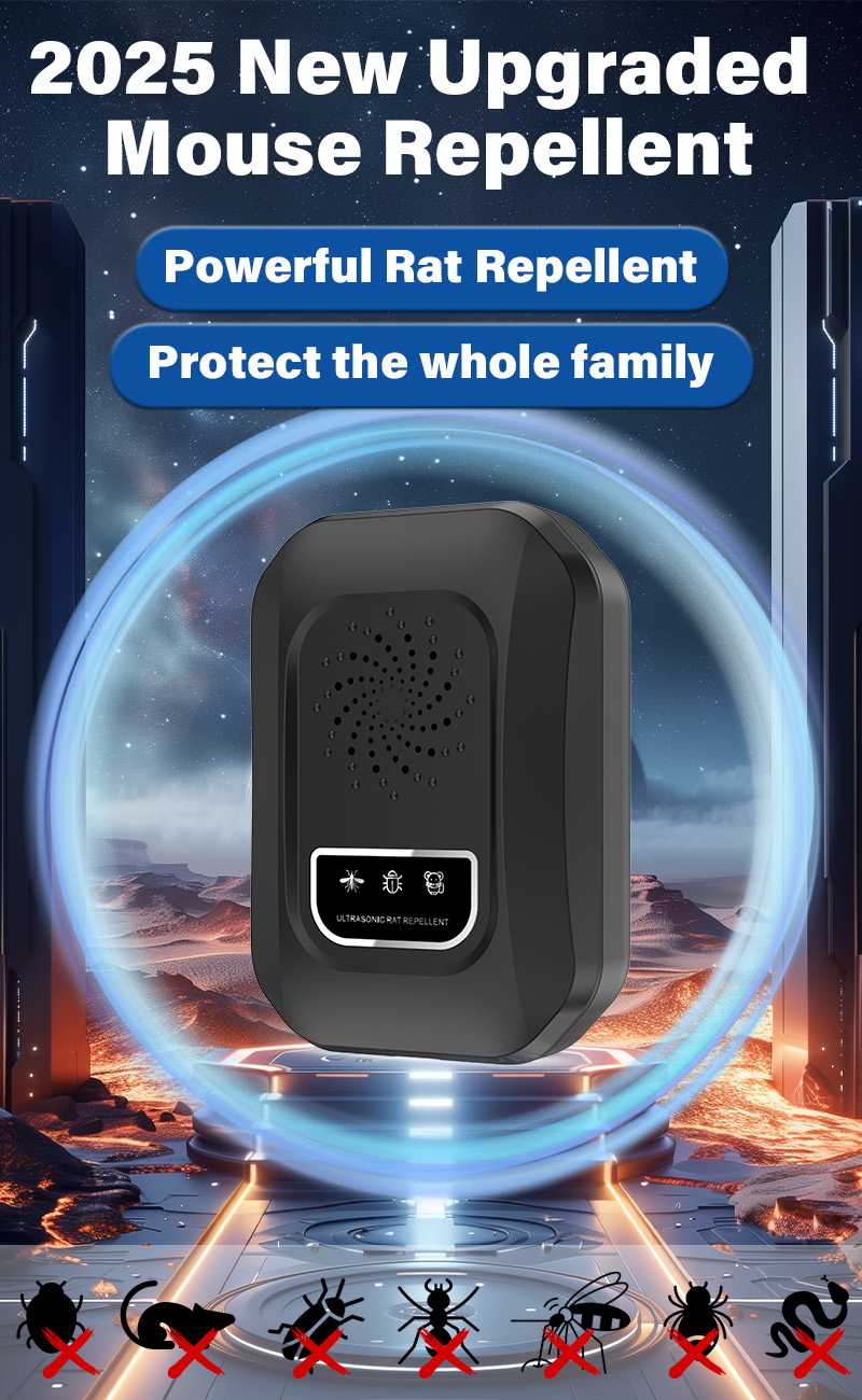 Repelente de Plagas Portátil con Tecnología de Ondas Sonoras, Ajuste Inteligente de Frecuencia y Funcionamiento Silencioso - Para Mascotas, Eliminador de Mosquitos, Moscas, Hormigas, Cucarachas - Uso en Casas, Autocaravanas - Dispositivo Compacto de Tecnología de Ondas Sonoras