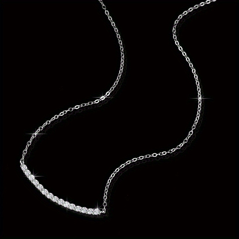 Image of A Fashionable And Trendy 925 Sterling Silver 0.9-carat Pendant Necklace For Men And Women. Suitable For Christmas, Birthday, Anniversary, Valentine's Day, Mother's Day, And New Year Gift . With A Box
