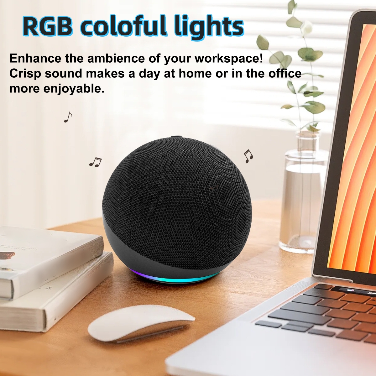 Altavoz Portátil Alaxe Azul Marino, Altavoz Inalámbrico BT. Soporta Reproducción Inalámbrica, Reproducción USB, Luces RGB, Bajos Potentes, Estéreo Fuerte, Altavoz Portátil, Batería de 500Mah, Conexión con Teléfono Móvil/Tablet, para Hogar, Coche, Exterior, Camping, REGALO